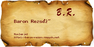 Baron Rezső névjegykártya